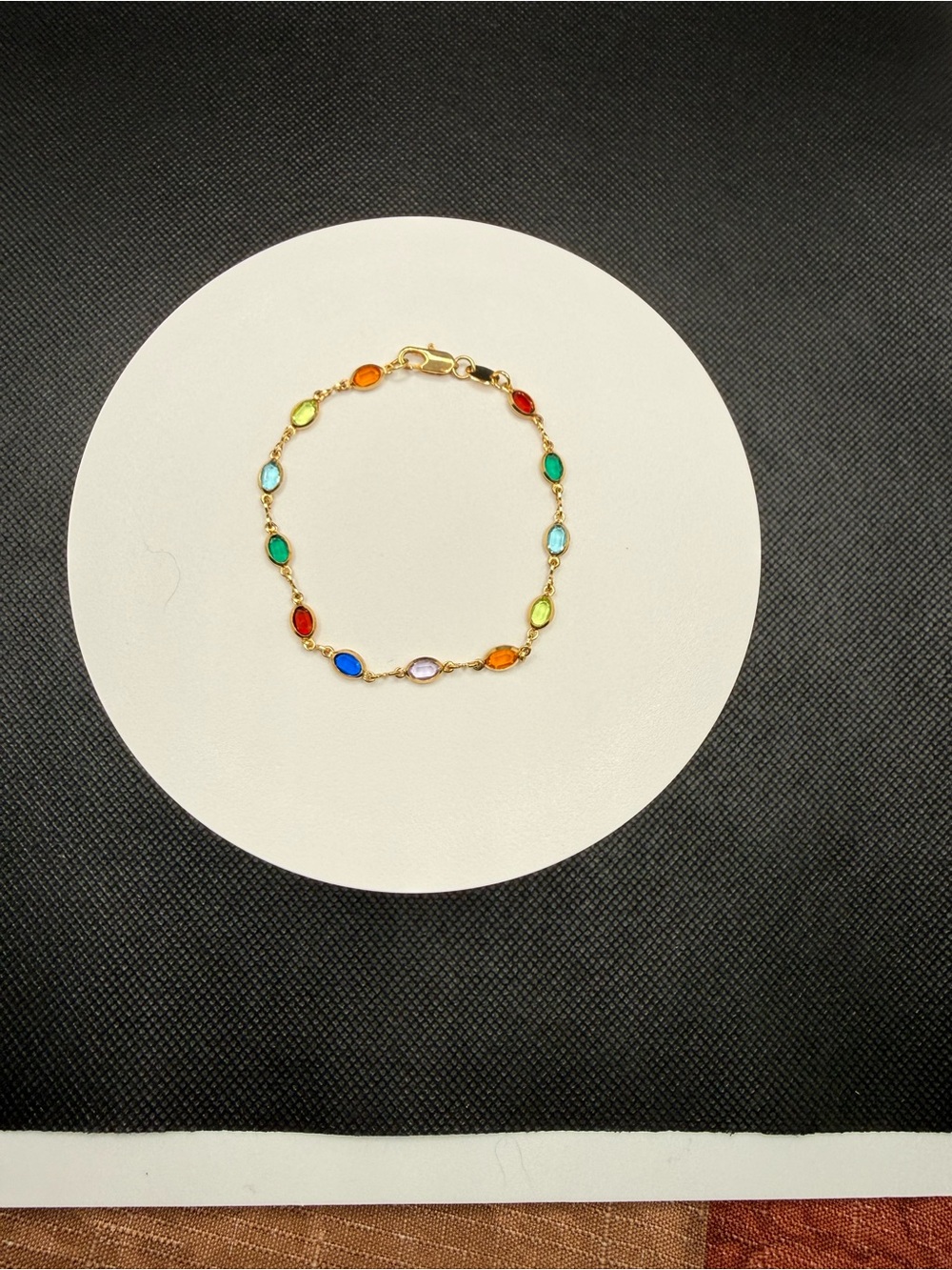 Gold Multicolor Oval Gemstone Bracelet - Women Jewelry